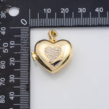 18K Gold PVD Heart Locket charm - Tarnish Resistant