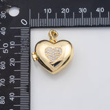 18K Gold PVD Heart Locket charm - Tarnish Resistant
