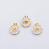 18K Gold PVD Evil eye white enamel charm - Tarnish Resistant