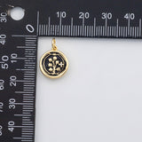 18K Gold PVD Flower month flower grass wheat charm s Charms - Tarnish Resistant