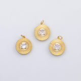 18K Gold PVD Sun burst crystal charm - Tarnish Resistant