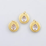 18K Gold PVD Crystal charm - Tarnish Resistant