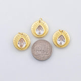 18K Gold PVD Crystal charm - Tarnish Resistant