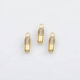 18K Gold PVD Pill charm - Tarnish Resistant