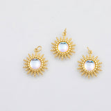 18K Gold PVD Opal sunburst sun burst charm s Charms - Tarnish Resistant