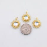 18K Gold PVD Opal sunburst sun burst charm s Charms - Tarnish Resistant