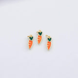 18K Gold pvd Carrot enamel fruit charm s Charms - Tarnish Resistant