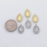 18K Gold PVD Mary jesus catholic christian religious charm s Charms - Tarnish Resistant