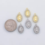 18K Gold PVD Mary jesus catholic christian religious charm s Charms - Tarnish Resistant