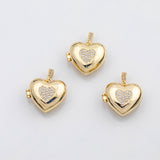 18K Gold pvd Locket heart charm s Charms - Tarnish Resistant