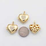 18K Gold PVD Locket heart charm s Charms - Tarnish Resistant