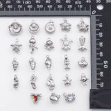 18K Gold PVD Sea shell ocean beach summer nautical charms fish crab lobster turtle s Charms - Tarnish Resistant