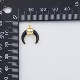 18K Gold PVD Enamel horn charm white black red s Charms - Tarnish Resistant