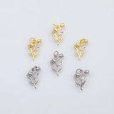 18K Gold PVD Rose flower month flower charm s Charms - Tarnish Resistant