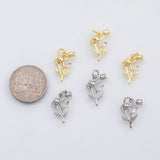18K Gold PVD Rose flower month flower charm s Charms - Tarnish Resistant