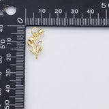 18K Gold PVD Rose flower month flower charm s Charms - Tarnish Resistant