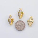 18K Gold pvd Sea shell conch charm s Charms - Tarnish Resistant