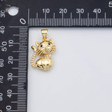 18K Gold PVD Cat charm s Charms - Tarnish Resistant
