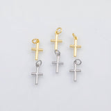 18K Gold PVD Plain cross charm s Charms Charms - Tarnish Resistant