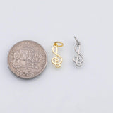 18K Gold PVD Music note treble clef charm s Charms Charms - Tarnish Resistant