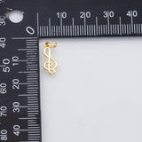 18K Gold PVD Music note treble clef charm s Charms Charms - Tarnish Resistant