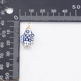 18K Gold PVD Ceramic Fish Charm Colorful ceramic charms hmade painted porcelain vintage - Tarnish Resistant
