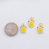 18K Gold PVD Castle charm Enamel Charm s Charms - Tarnish Resistant