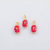 18K Gold pvd Pink luggage charm Enamel Charm s Charms - Tarnish Resistant