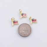 18K Gold PVD American Flag charm USA flag enamel charm s Charms Charms - Tarnish Resistant