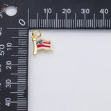 18K Gold PVD American Flag charm USA flag enamel charm s Charms Charms - Tarnish Resistant