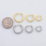 18K Gold PVD Hoop Earrings Twist Style s Charms - Tarnish Resistant