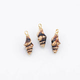 18K Gold PVD Ceramic Sea shell conch Charm Colorful ceramic charms hmade painted porcelain vintage - Tarnish Resistant