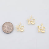 18K Gold PVD Chemistry set flask test tube charm Charms - Tarnish Resistant