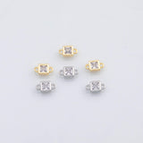 18K Gold pvd Square connector charm 5.5mm s Charms Charms - Tarnish Resistant