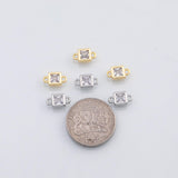 18K Gold PVD Square connector charm 5.5mm s Charms Charms - Tarnish Resistant