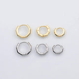 18K Gold PVD Hoop earrings bamboo huggies s Charms - Tarnish Resistant