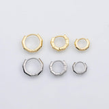 1 Pair 18K Gold pvd Hoop earrings bamboo huggies Charms - Tarnish Resistant