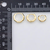 18K Gold PVD Hoop earrings bamboo huggies s Charms - Tarnish Resistant