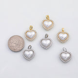 18K Gold PVD Heart pearl charm s Charms - Tarnish Resistant