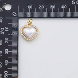 18K Gold PVD Heart pearl charm s Charms - Tarnish Resistant