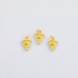 18K Gold PVD Pizza Enamel Charm s Charms - Tarnish Resistant