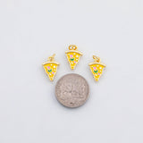 18K Gold PVD Pizza Enamel Charm s Charms - Tarnish Resistant