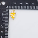 18K Gold PVD Pizza Enamel Charm s Charms - Tarnish Resistant