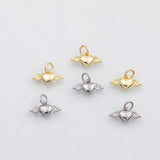18K Gold PVD Flying heart charm s Charms - Tarnish Resistant