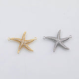 18K Gold PVD Starfish connector charm Charms - Tarnish Resistant