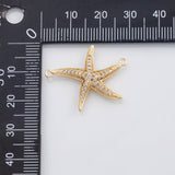 18K Gold PVD Starfish connector charm Charms - Tarnish Resistant