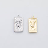 18K Gold PVD Sword heart charm Charms - Tarnish Resistant