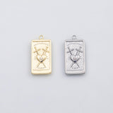 18K Gold PVD Sword heart charm Charms - Tarnish Resistant