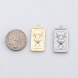 18K Gold PVD Sword heart charm Charms - Tarnish Resistant
