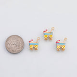 18K Gold PVD Baby Stroller charm - Tarnish Resistant